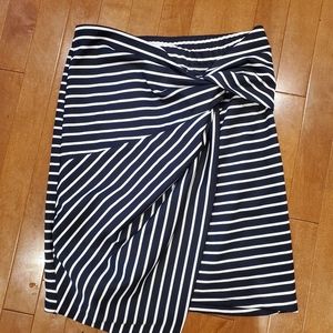 Asymmetrical stripe navy skirt